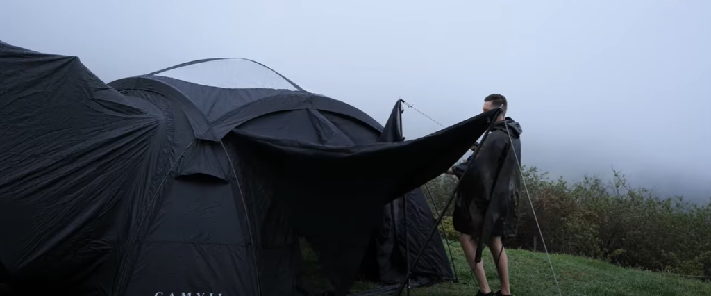 Campfire and Cooking in the Rain